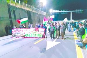 In piazza per la Palestina: bloccato il Frejus