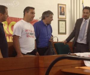 La protesta Sandretto in municipio