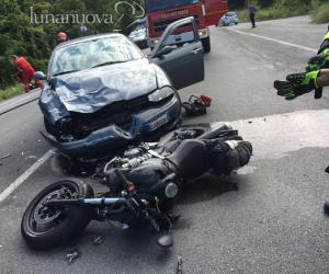 Caprie, scontro tra auto e moto: grave giovane centauro