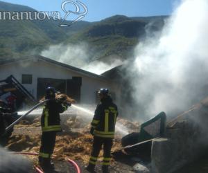 S.Antonino: fieno in fiamme sotto la tettoia della cascina