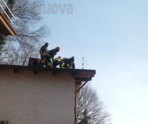 Condove, incendio camino in via General Pezzana