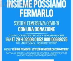 Coronavirus: altri 11 decessi in Piemonte, 3 milioni dalla fondazione Crt