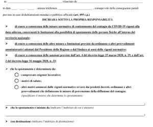 Autocertificazione per gli spostamenti: scarica qui il nuovo modulo