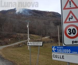 Condove: incendio boschivo tra le borgate Sigliodo e Camporossetto