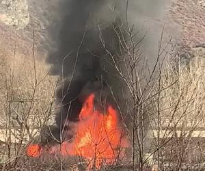 Capannone in fiamme a Traduerivi
