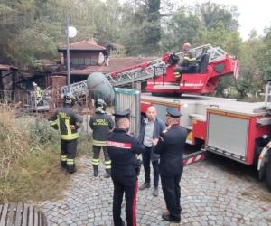 Avigliana, fiamme all'Ecomuseo Nobel