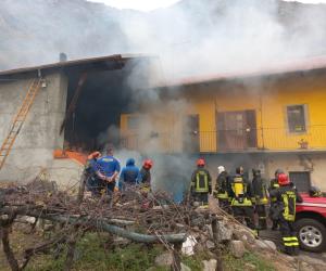 Condove: incendio ad un'abitazione in borgata Grangetta