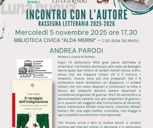 "Il coraggio dell'indignazione" mercoledì all'Unitre di Rivoli