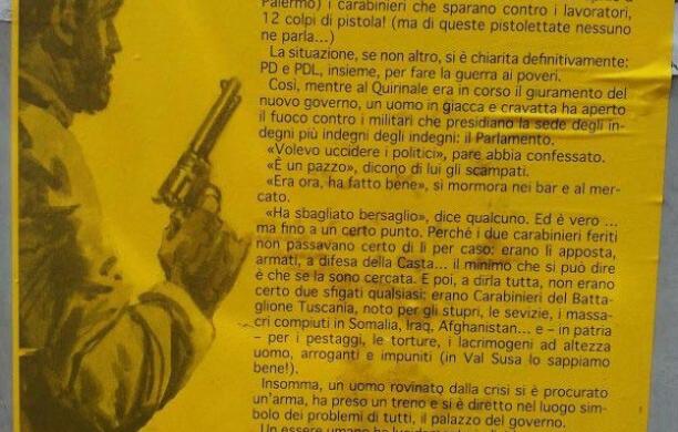 Volantini pro-Preiti sui muri di Bussoleno