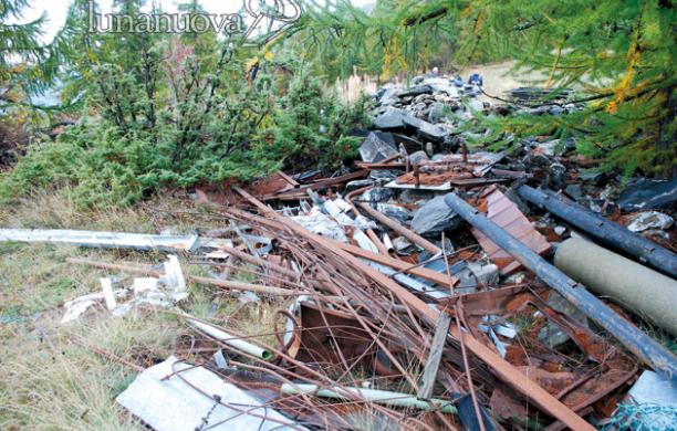 Una discarica abusiva nel sito geologico di Champlas Seguin