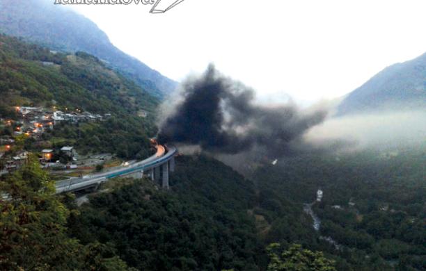 Exilles: Tir in fiamme, il traffico autostradale va in tilt