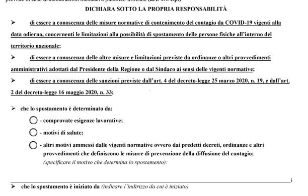 Autocertificazione per gli spostamenti: scarica qui il nuovo modulo (Ottobre 2020)