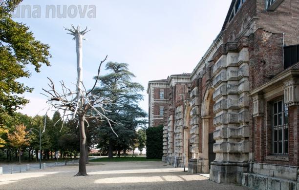 Il piazzale del Castello con l’installazione di Giuseppe Penone 