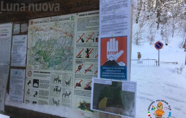 Troppa neve in quota, montagna vietata a Villarfocchiardo