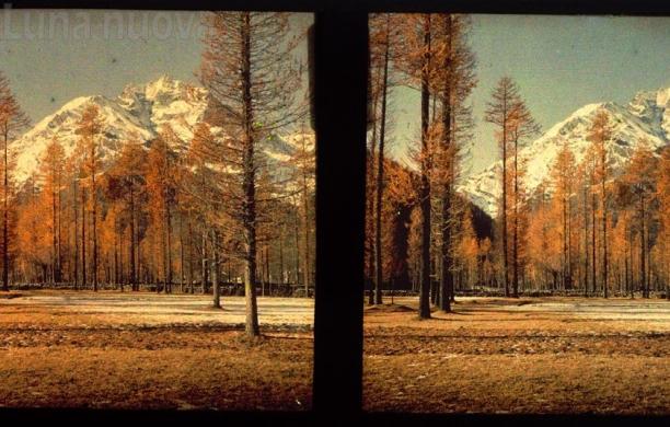 Usseglio e il monte Lera in una autocromia stereoscopica di Ferdinando Fino realizzata tra il 1910 e 1911