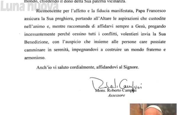 Salbertrand, il Papa scrive alla scuola dopo le parole di Gospel