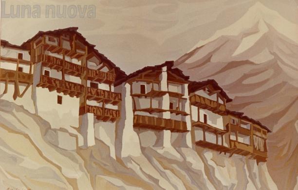 Le Case di Gravere ritratte da Gino Balzola 