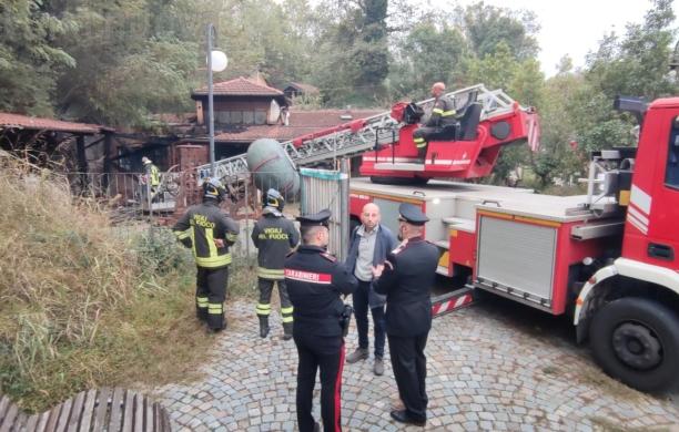 Avigliana , fiamme all'Ecomuseo Nobel
