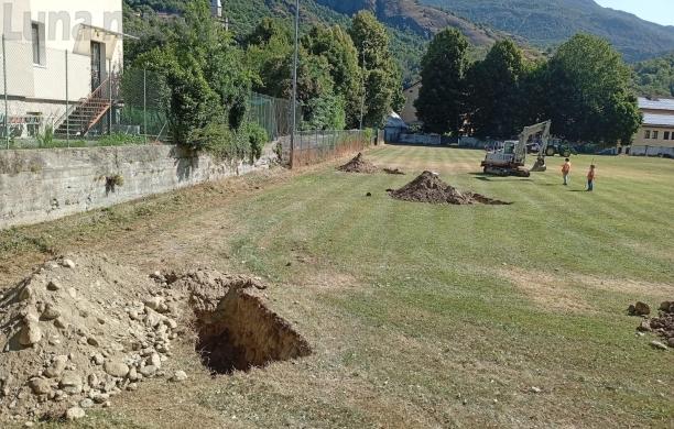 Condove, campo sportivo: i primi sondaggi in attesa del parco
